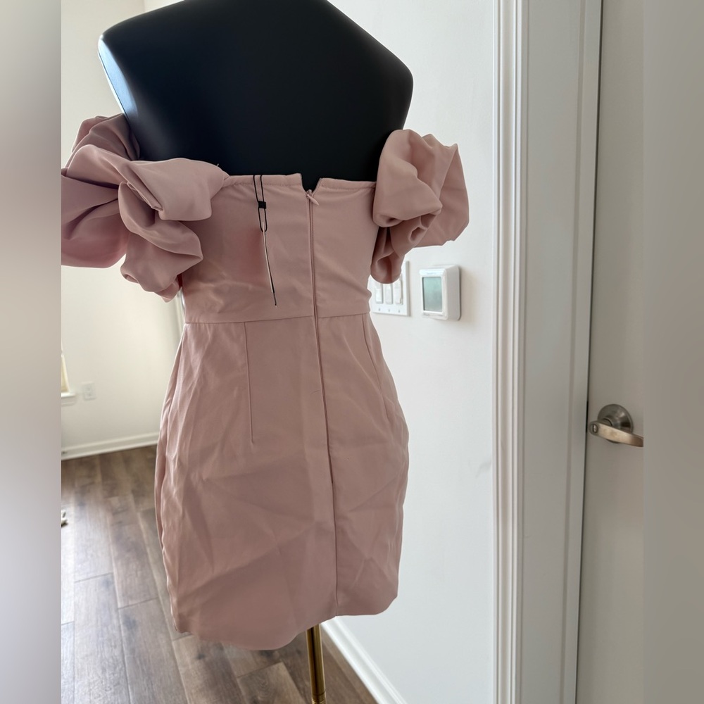 PrettyLittleThing‎ Blush Off-Shoulder Mini Dress. NWT - Picture 4 of 7